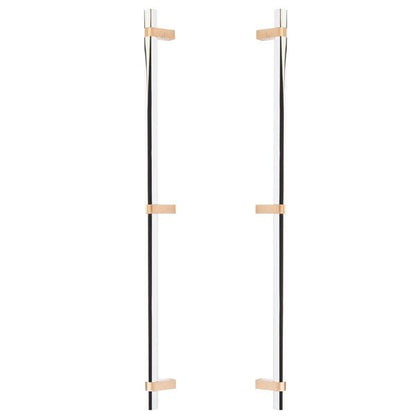 Emtek - Glass Shower Door Back to Back, Select Bar Appliance Pull 24 Inch C-C, Rectangular Bar Stem, Smooth Bar