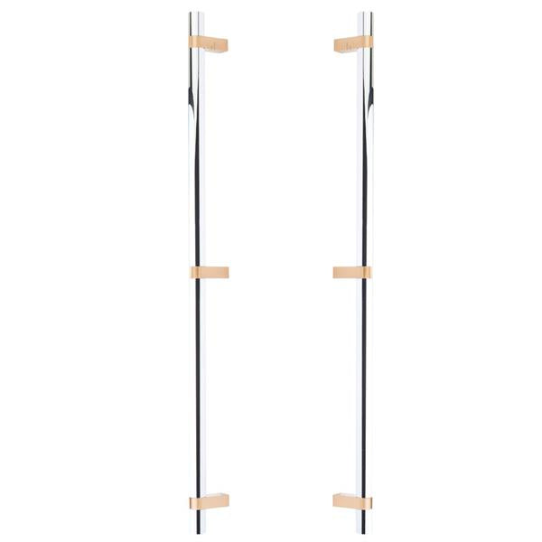 Emtek - Back to Back, Select Bar Appliance Pull 24 Inch C-C, Rectangular Bar Stem, Smooth Bar