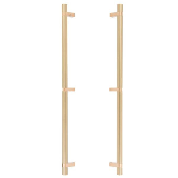 Emtek - Glass Shower Door Back to Back, Select Bar Appliance Pull 24 Inch C-C, Rectangular Bar Stem, Smooth Bar