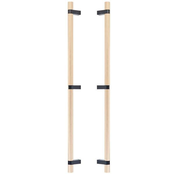 Emtek - Back to Back, Select Bar Appliance Pull 24 Inch C-C, Rectangular Bar Stem, Knurled Bar