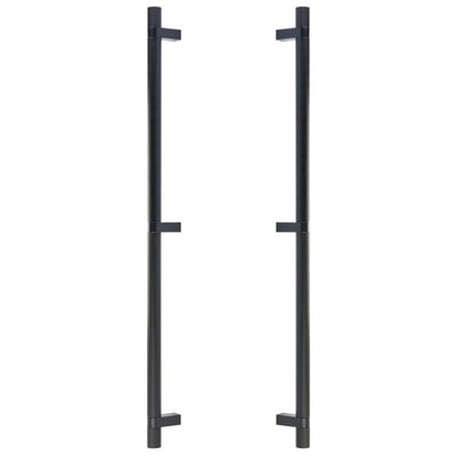 Emtek - Glass Shower Door Back to Back, Select Bar Appliance Pull 24 Inch C-C, Rectangular Bar Stem, Knurled Bar