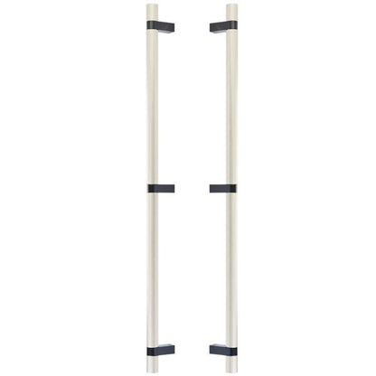 Emtek - Glass Shower Door Back to Back, Select Bar Appliance Pull 24 Inch C-C, Rectangular Bar Stem, Knurled Bar