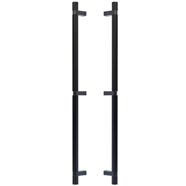 Emtek - Back to Back, Select Bar Appliance Pull 24 Inch C-C, Rectangular Bar Stem, Knurled Bar