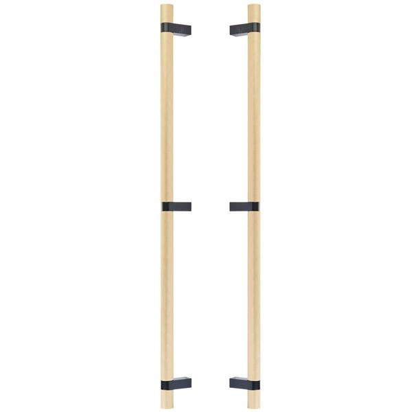 Emtek - Glass Shower Door Back to Back, Select Bar Appliance Pull 24 Inch C-C, Rectangular Bar Stem, Knurled Bar
