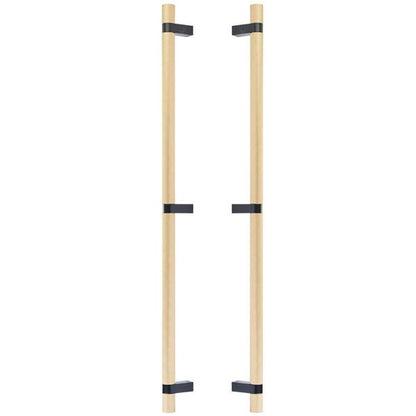 Emtek - Glass Shower Door Back to Back, Select Bar Appliance Pull 24 Inch C-C, Rectangular Bar Stem, Knurled Bar