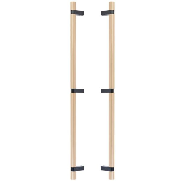 Emtek - Glass Shower Door Back to Back, Select Bar Appliance Pull 24 Inch C-C, Rectangular Bar Stem, Smooth Bar