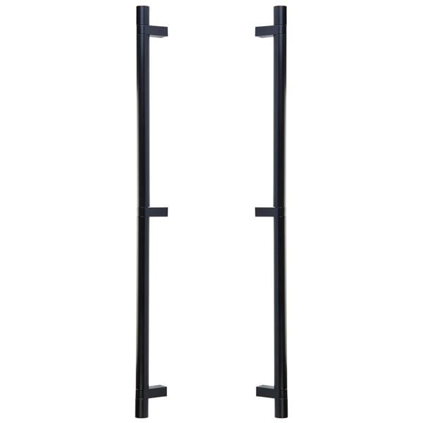 Emtek - Glass Shower Door Back to Back, Select Bar Appliance Pull 24 Inch C-C, Rectangular Bar Stem, Smooth Bar