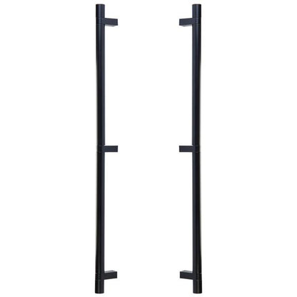 Emtek - Glass Shower Door Back to Back, Select Bar Appliance Pull 24 Inch C-C, Rectangular Bar Stem, Smooth Bar