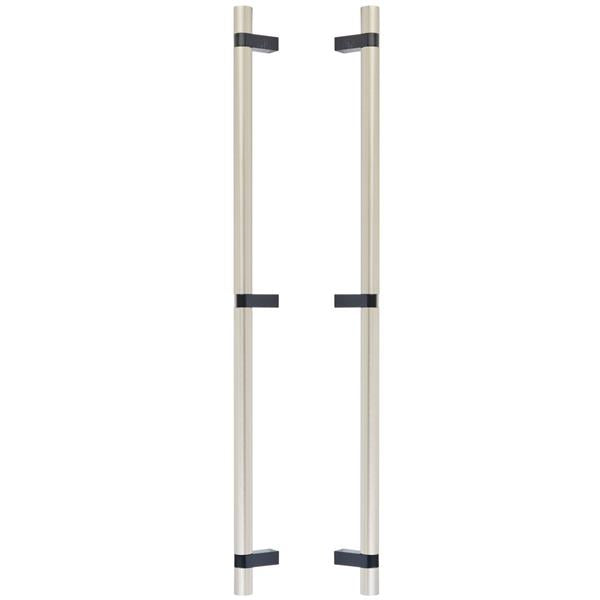 Emtek - Glass Shower Door Back to Back, Select Bar Appliance Pull 24 Inch C-C, Rectangular Bar Stem, Smooth Bar