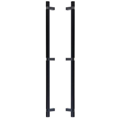 Emtek - Glass Shower Door Back to Back, Select Bar Appliance Pull 24 Inch C-C, Rectangular Bar Stem, Smooth Bar