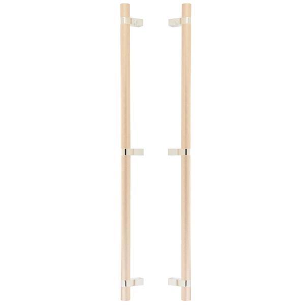 Emtek - Glass Shower Door Back to Back, Select Bar Appliance Pull 24 Inch C-C, Rectangular Bar Stem, Knurled Bar