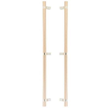Emtek - Glass Shower Door Back to Back, Select Bar Appliance Pull 24 Inch C-C, Rectangular Bar Stem, Knurled Bar