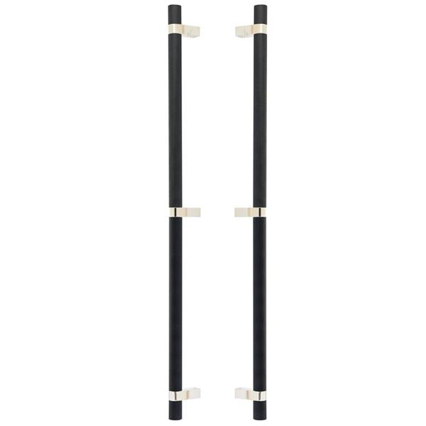 Emtek - Back to Back, Select Bar Appliance Pull 24 Inch C-C, Rectangular Bar Stem, Knurled Bar