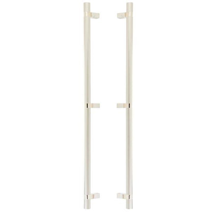 Emtek - Back to Back, Select Bar Appliance Pull 24 Inch C-C, Rectangular Bar Stem, Knurled Bar