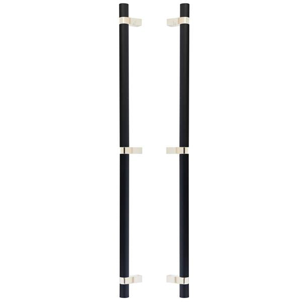 Emtek - Back to Back, Select Bar Appliance Pull 24 Inch C-C, Rectangular Bar Stem, Knurled Bar