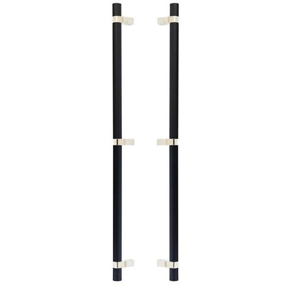 Emtek - Back to Back, Select Bar Appliance Pull 24 Inch C-C, Rectangular Bar Stem, Knurled Bar