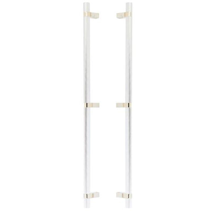 Emtek - Back to Back, Select Bar Appliance Pull 24 Inch C-C, Rectangular Bar Stem, Knurled Bar