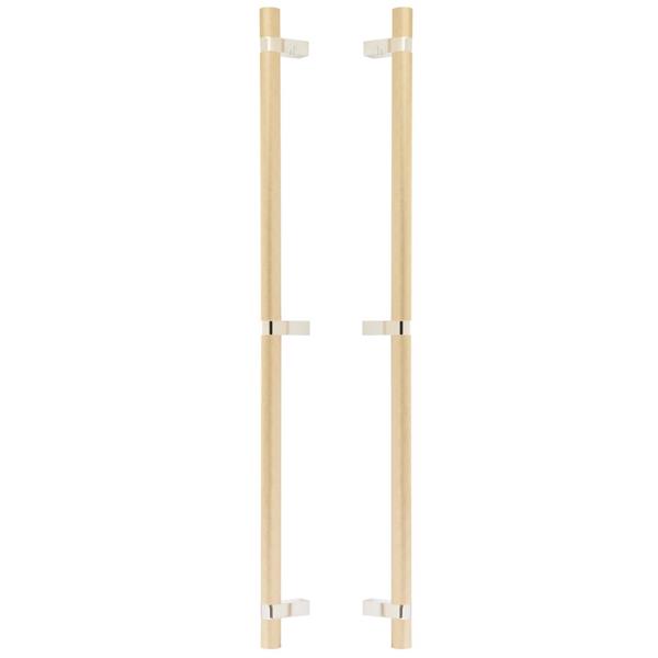 Emtek - Glass Shower Door Back to Back, Select Bar Appliance Pull 24 Inch C-C, Rectangular Bar Stem, Knurled Bar