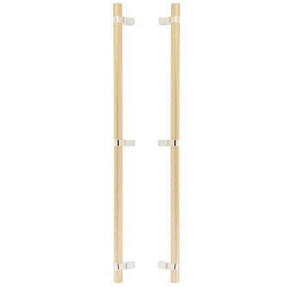 Emtek - Glass Shower Door Back to Back, Select Bar Appliance Pull 24 Inch C-C, Rectangular Bar Stem, Knurled Bar