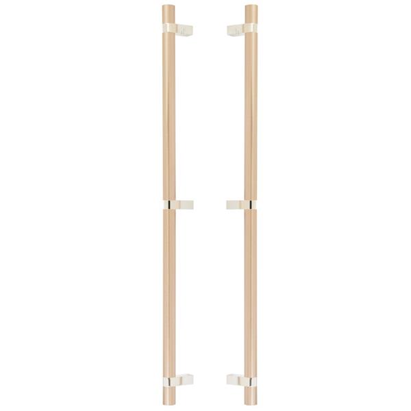 Emtek - Back to Back, Select Bar Appliance Pull 24 Inch C-C, Rectangular Bar Stem, Smooth Bar