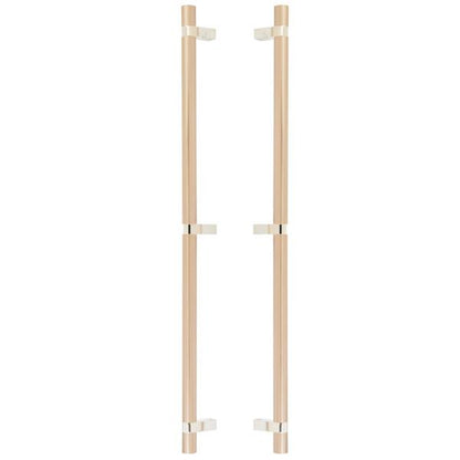Emtek - Glass Shower Door Back to Back, Select Bar Appliance Pull 24 Inch C-C, Rectangular Bar Stem, Smooth Bar