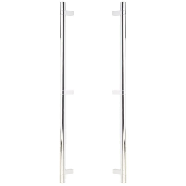 Emtek - Glass Shower Door Back to Back, Select Bar Appliance Pull 24 Inch C-C, Rectangular Bar Stem, Smooth Bar