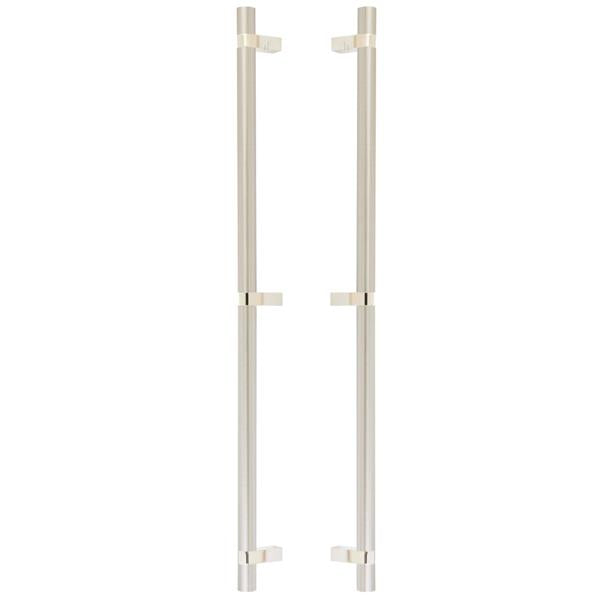 Emtek - Back to Back, Select Bar Appliance Pull 24 Inch C-C, Rectangular Bar Stem, Smooth Bar