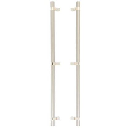 Emtek - Glass Shower Door Back to Back, Select Bar Appliance Pull 24 Inch C-C, Rectangular Bar Stem, Smooth Bar