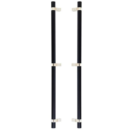 Emtek - Back to Back, Select Bar Appliance Pull 24 Inch C-C, Rectangular Bar Stem, Smooth Bar