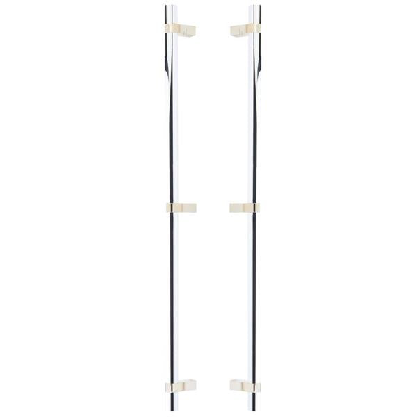 Emtek - Glass Shower Door Back to Back, Select Bar Appliance Pull 24 Inch C-C, Rectangular Bar Stem, Smooth Bar