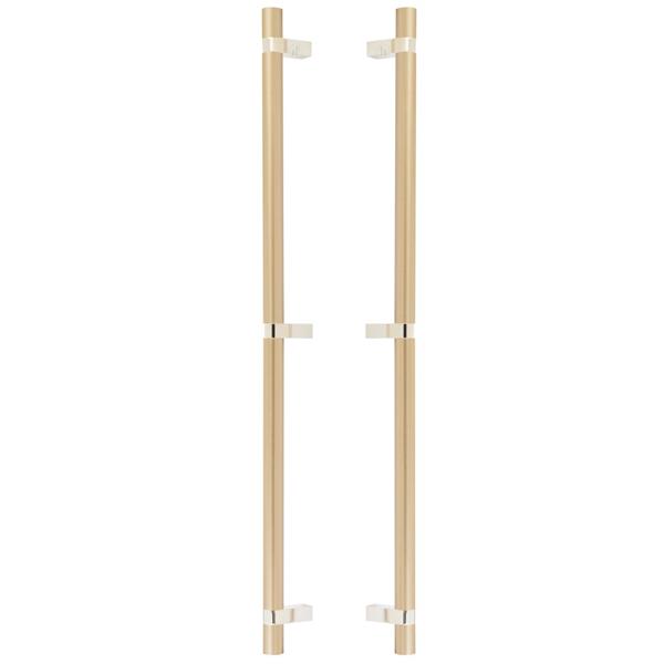 Emtek - Back to Back, Select Bar Appliance Pull 24 Inch C-C, Rectangular Bar Stem, Smooth Bar