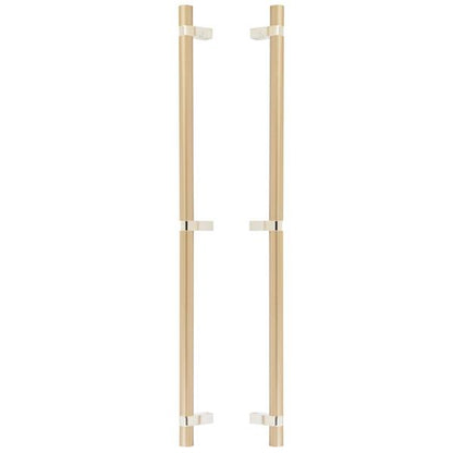 Emtek - Glass Shower Door Back to Back, Select Bar Appliance Pull 24 Inch C-C, Rectangular Bar Stem, Smooth Bar