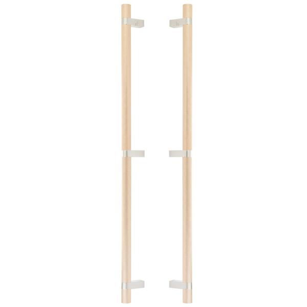 Emtek - Glass Shower Door Back to Back, Select Bar Appliance Pull 24 Inch C-C, Rectangular Bar Stem, Knurled Bar