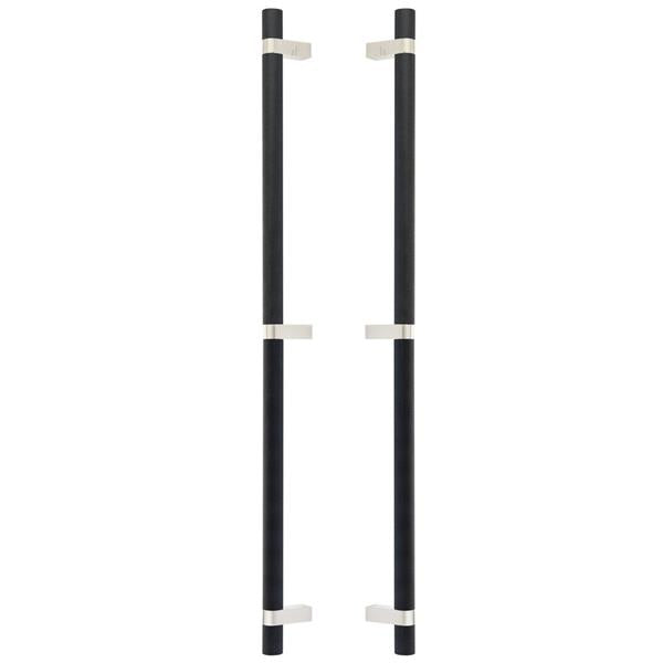 Emtek - Back to Back, Select Bar Appliance Pull 24 Inch C-C, Rectangular Bar Stem, Knurled Bar