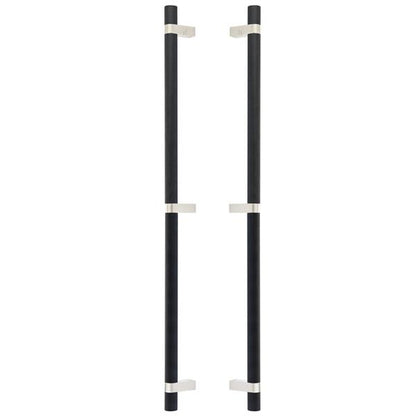 Emtek - Back to Back, Select Bar Appliance Pull 24 Inch C-C, Rectangular Bar Stem, Knurled Bar