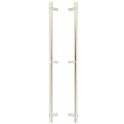 Emtek - Back to Back, Select Bar Appliance Pull 24 Inch C-C, Rectangular Bar Stem, Knurled Bar
