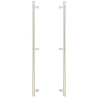 Emtek - Glass Shower Door Back to Back, Select Bar Appliance Pull 24 Inch C-C, Rectangular Bar Stem, Knurled Bar