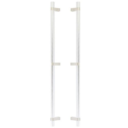 Emtek - Back to Back, Select Bar Appliance Pull 24 Inch C-C, Rectangular Bar Stem, Knurled Bar