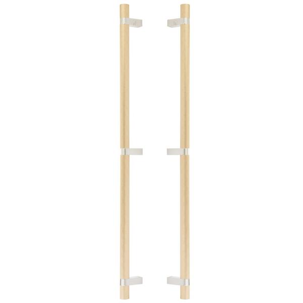 Emtek - Glass Shower Door Back to Back, Select Bar Appliance Pull 24 Inch C-C, Rectangular Bar Stem, Knurled Bar