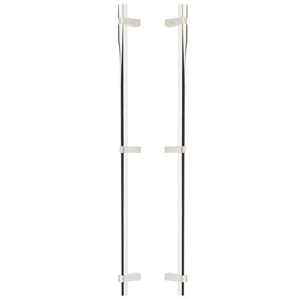 Emtek - Glass Shower Door Back to Back, Select Bar Appliance Pull 24 Inch C-C, Rectangular Bar Stem, Smooth Bar