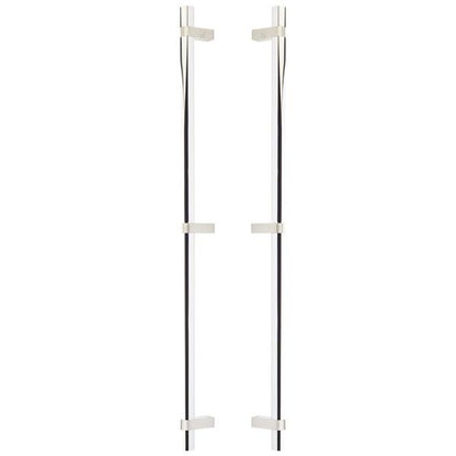 Emtek - Glass Shower Door Back to Back, Select Bar Appliance Pull 24 Inch C-C, Rectangular Bar Stem, Smooth Bar