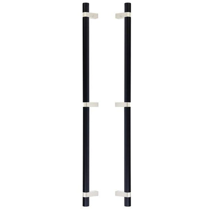 Emtek - Glass Shower Door Back to Back, Select Bar Appliance Pull 24 Inch C-C, Rectangular Bar Stem, Smooth Bar
