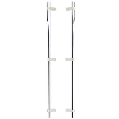 Emtek - Glass Shower Door Back to Back, Select Bar Appliance Pull 24 Inch C-C, Rectangular Bar Stem, Smooth Bar