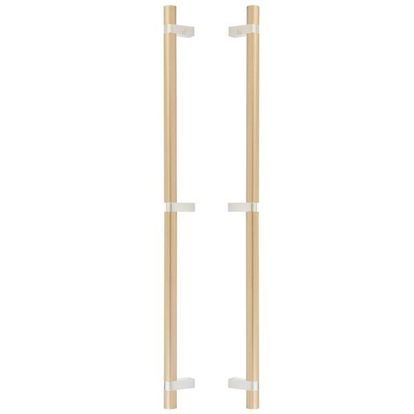 Emtek - Glass Shower Door Back to Back, Select Bar Appliance Pull 24 Inch C-C, Rectangular Bar Stem, Smooth Bar