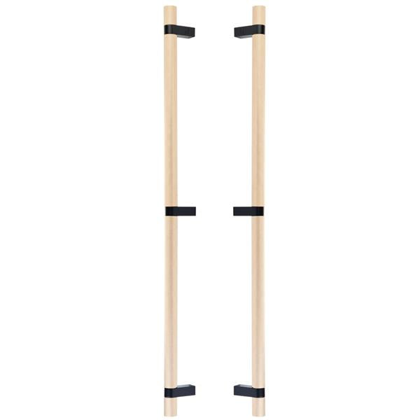 Emtek - Back to Back, Select Bar Appliance Pull 24 Inch C-C, Rectangular Bar Stem, Knurled Bar