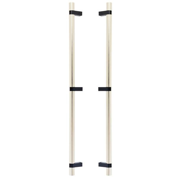 Emtek - Back to Back, Select Bar Appliance Pull 24 Inch C-C, Rectangular Bar Stem, Knurled Bar