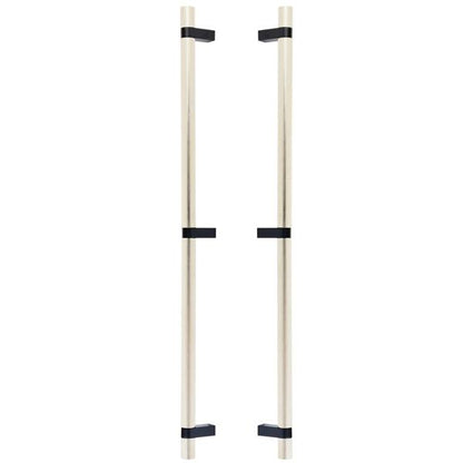 Emtek - Glass Shower Door Back to Back, Select Bar Appliance Pull 24 Inch C-C, Rectangular Bar Stem, Knurled Bar