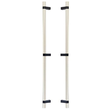 Emtek - Glass Shower Door Back to Back, Select Bar Appliance Pull 24 Inch C-C, Rectangular Bar Stem, Knurled Bar