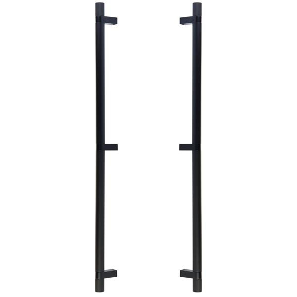 Emtek - Back to Back, Select Bar Appliance Pull 24 Inch C-C, Rectangular Bar Stem, Knurled Bar