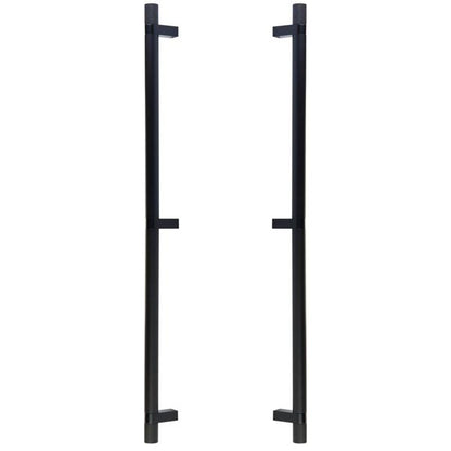 Emtek - Back to Back, Select Bar Appliance Pull 24 Inch C-C, Rectangular Bar Stem, Knurled Bar
